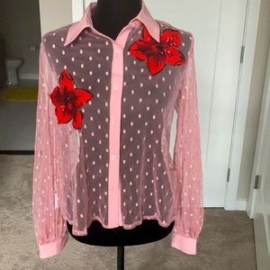 Cute see through top pink